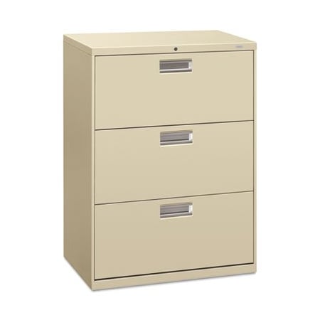 Hon HON, 600 SERIES THREE-DRAWER LATERAL FILE, 30W X 18D X 39.13H, PUTTY 673LL